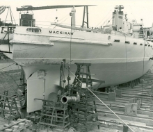 Mackinaw in drydock