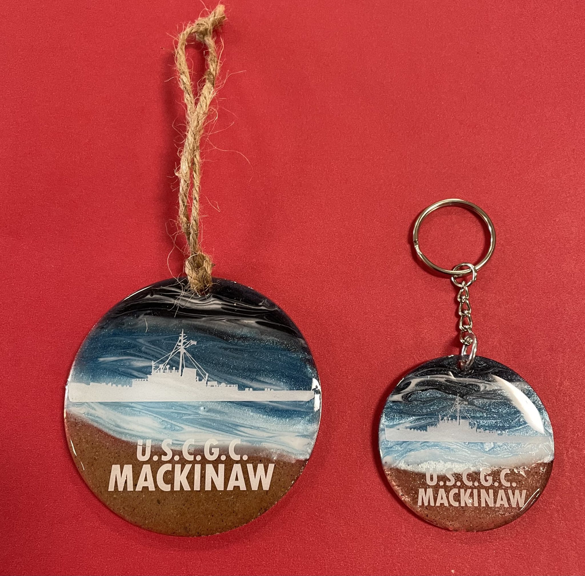 Resin Ornament OR Key Chain Icebreaker Mackinaw Maritime Museum